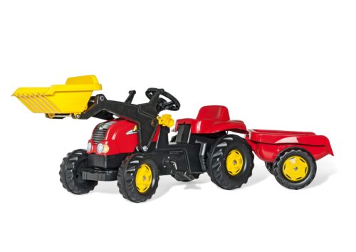 Rolly Toys Traktor Z Łyżką I Przyczepą Czerwony Rollykid-X zdjęcie 3