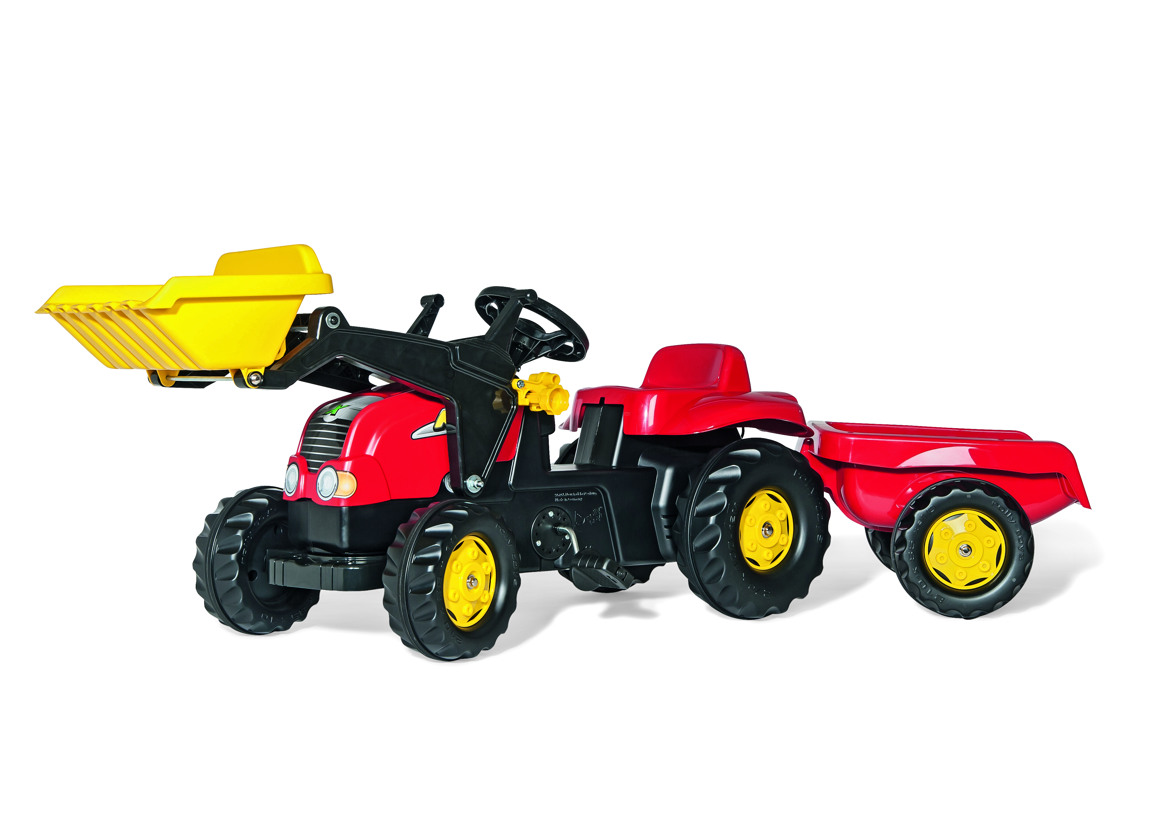 Rolly Toys Traktor Z Łyżką I Przyczepą Czerwony Rollykid-X miniaturka 2