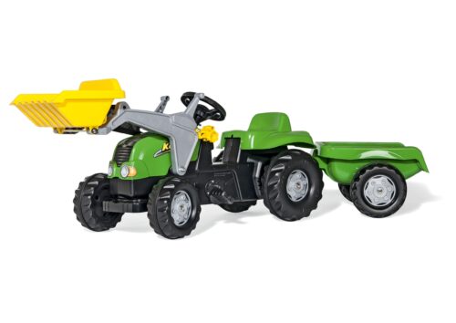Rolly Toys Traktor Z Łyżką I Przyczepą Zielony Rollykid-X zdjęcie 1