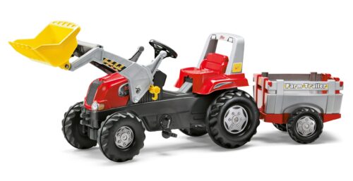 Rolly Toys traktor RT z łyżką i przyczepą czerwony rollyJunior zdjęcie 1