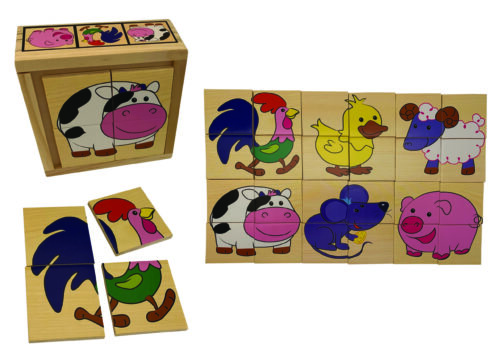 Top Bright puzzle drewniane w pudełku - na farmie 24 el. zdjęcie 1