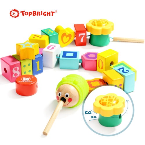 Top Bright klocki drewniane do nawlekania - gąsienica 23 el. zdjęcie 6