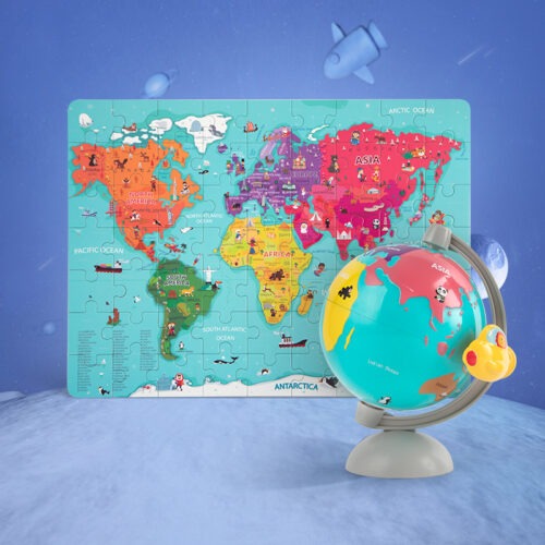 Top Bright puzzle drewniane - mapa świata w globusie ANG zdjęcie 4