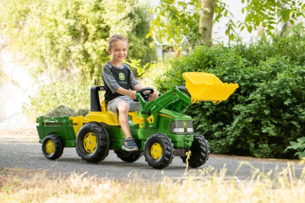 Rolly Toys traktor z łyżką i przyczepą John Deere rollyJunior